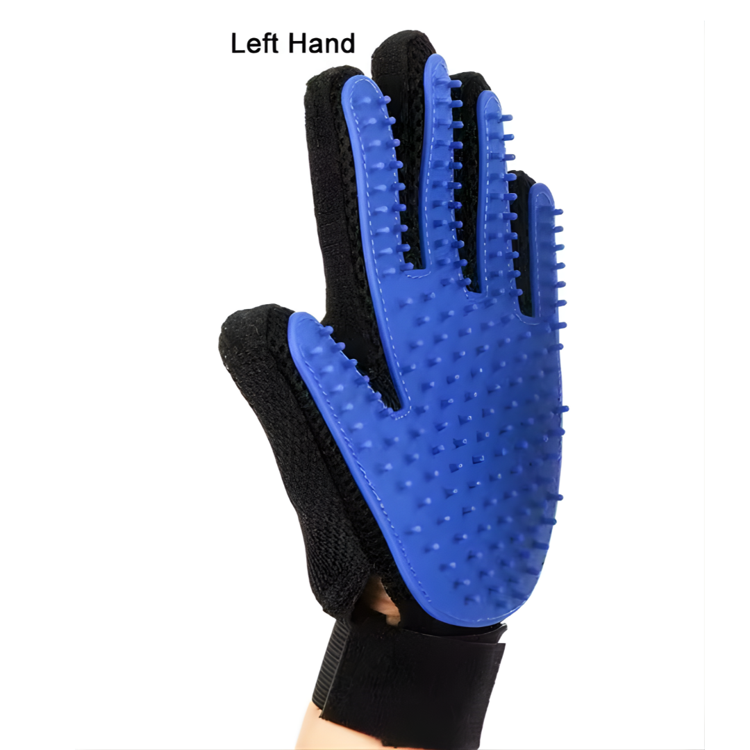 5-Finger Pet Grooming Glove For Deshedding, Gentle Massage, Hair Removal & Bath Scrub