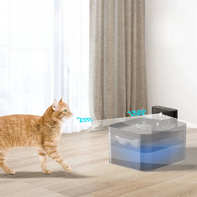 Automatic Wireless Cat Water Fountain With Motion Sensor And Filtration System