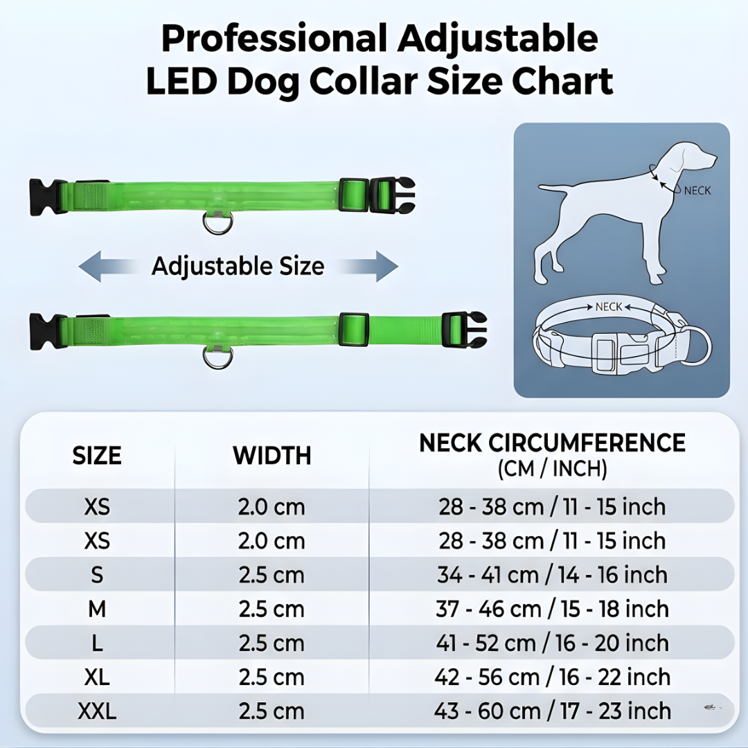 Usb Rechargeable Ultra-Bright Led Dog Collar For Night Safety And Visibility