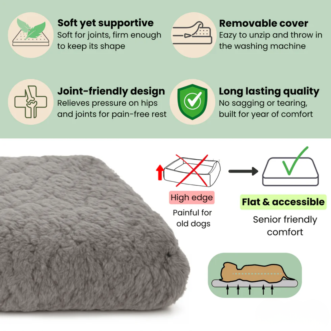 Orthopaedic Dog Bed With Washable Faux Fur Cover And Joint Support Foam Core