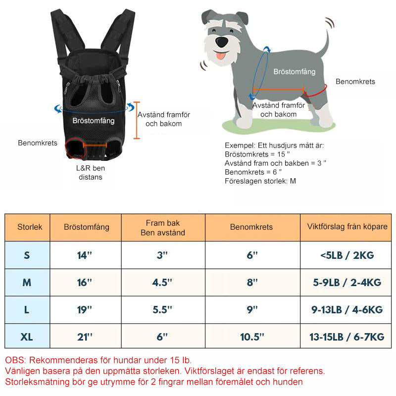 Pet Backpack Front Carrier With Mesh Panels And Adjustable Padded Straps