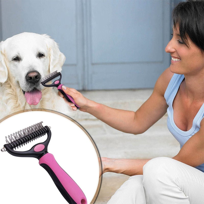 Pet Grooming Brush For Dogs And Cats – Mat Remover And Detangling Tool
