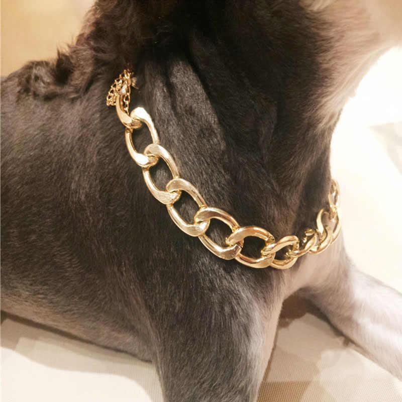 Thick Gold-Plated Chain Pet Safety Collar – Durable Stylish Dog Collar