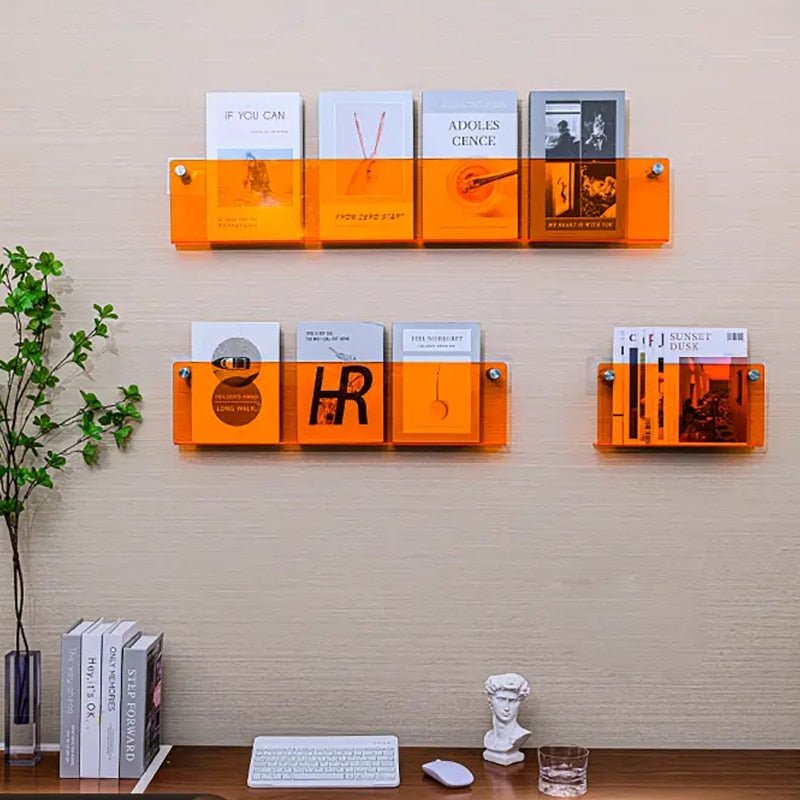AcrylAura | Modern Eco-Friendly Wall Mounted Magazine Rack for Home Organization