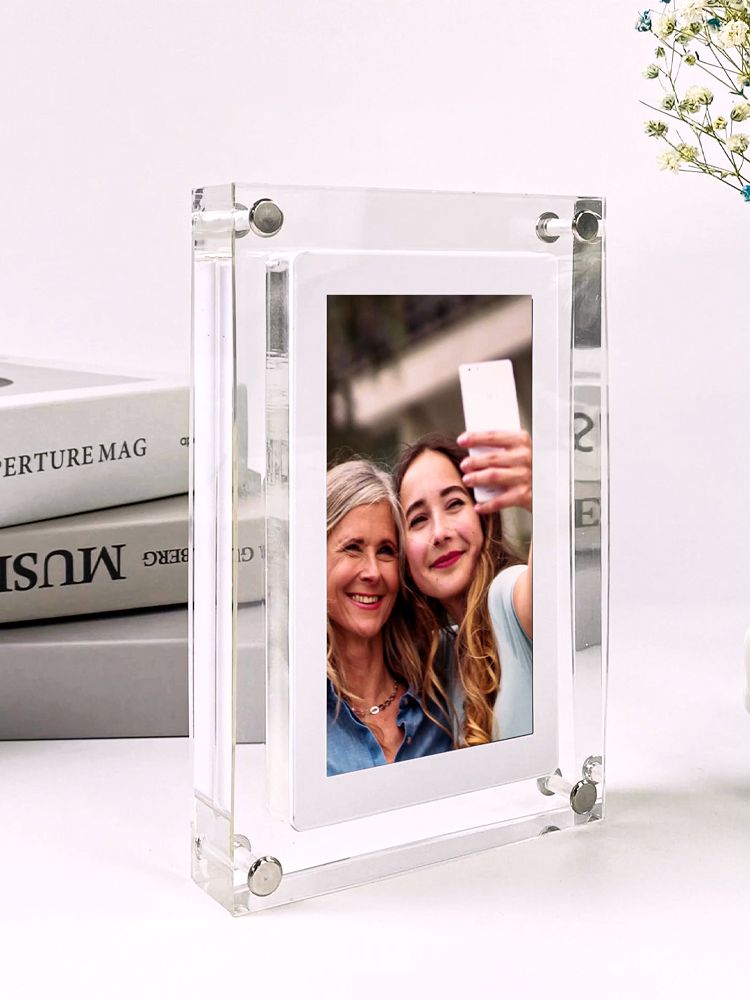 AcrylicAura | Stylish Modern Digital Photo Frame for Cherished Memories