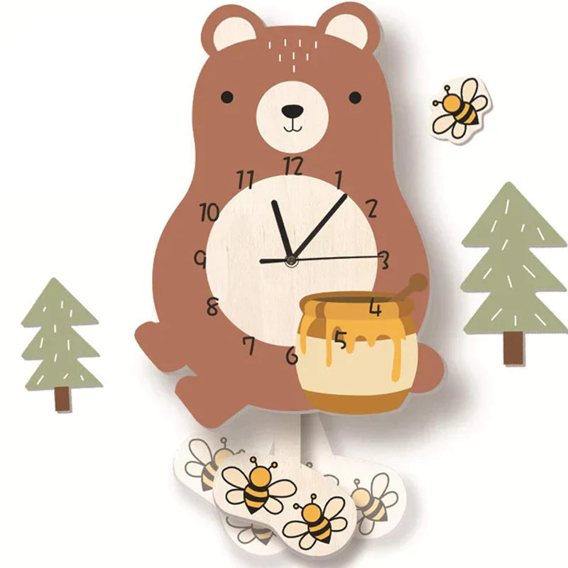 AnimaliaTime | Cheerful Interactive Children's Pendulum Wall Clock