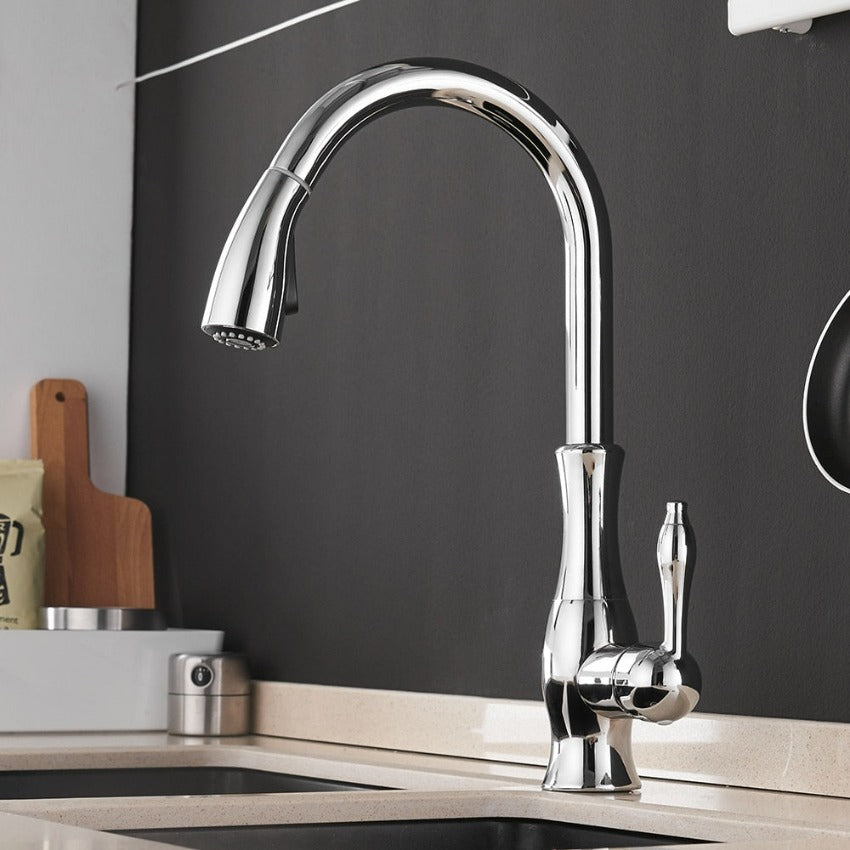 Antonite | Modern Pull-Out Kitchen Faucet with Retractable Sprayer