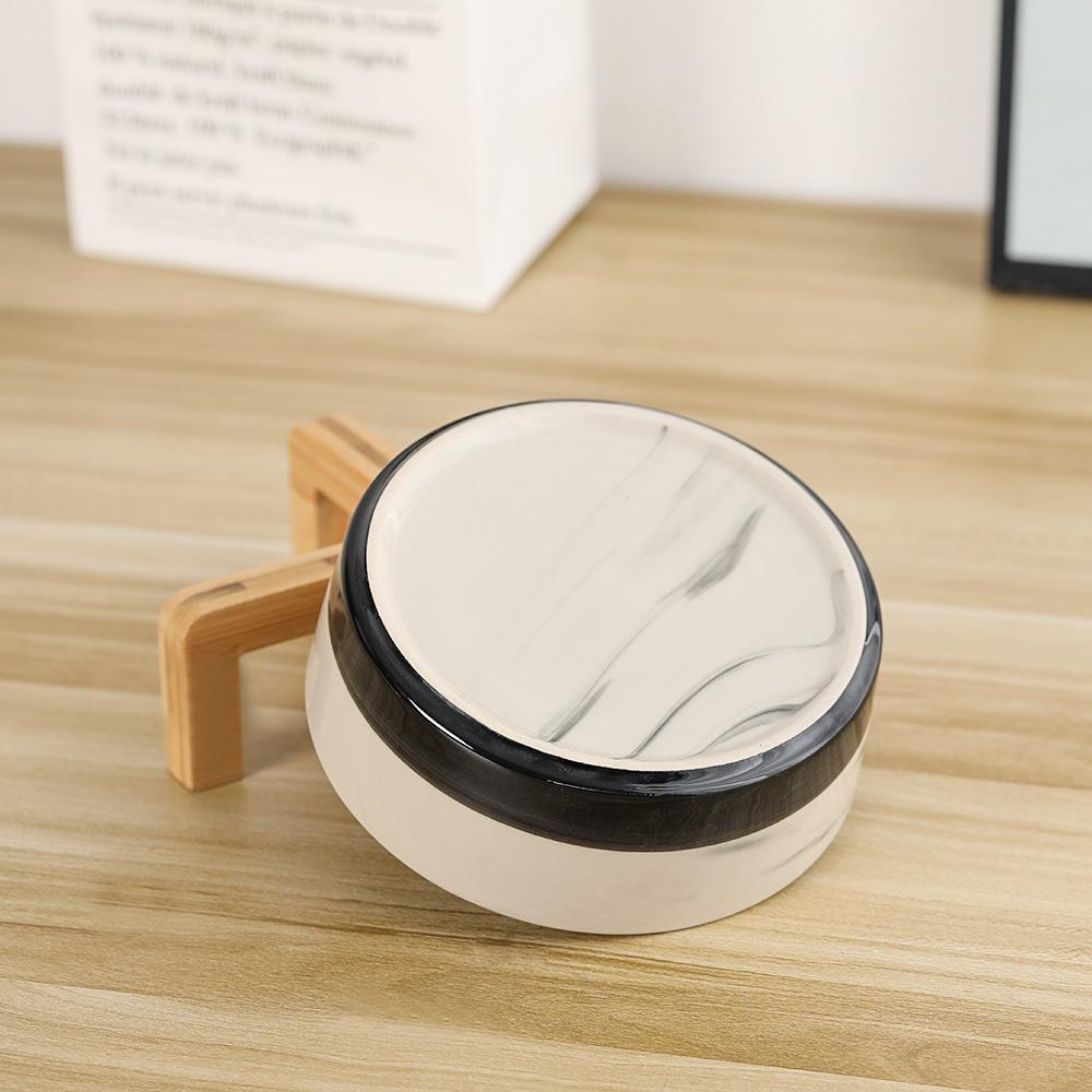 Ceramic Pet Feeding Bowls With Detachable Bamboo Base, Shatter-Resistant & Bpa-Free