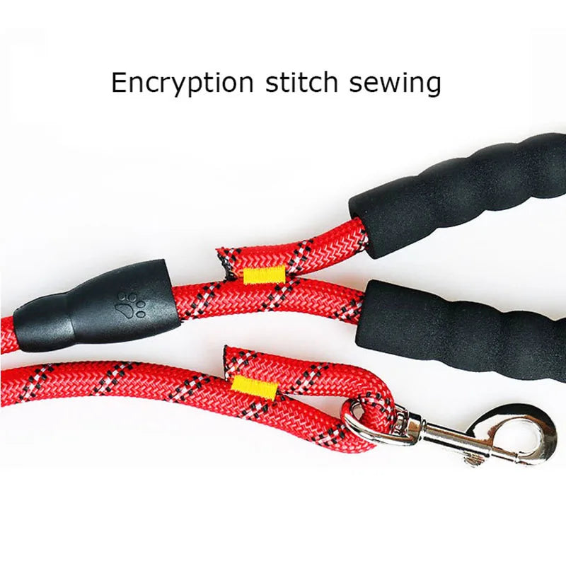 Heavy Duty Dog Lead With Padded Handle, Reflective Climbing-Grade Rope & Swivel Clasp