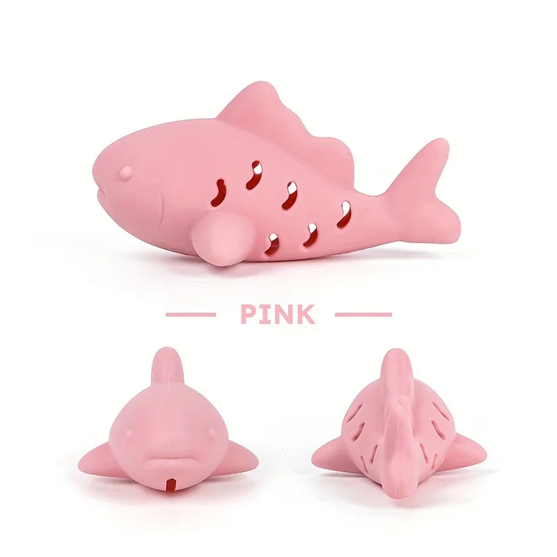 Silicone Fish Cat Treat Toy – Bite-Resistant Dental Chew & Slow Feeder Dispenser