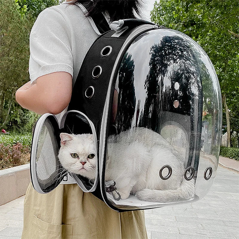 Breathable Clear Bubble Cat Backpack With Panoramic Space Capsule Design And Ventilation