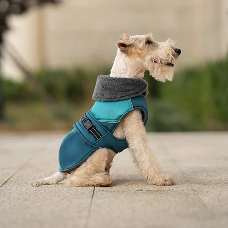 Waterproof Dog Jacket With Harness And Plush Fleece Lining For Warm, Comfortable Walks