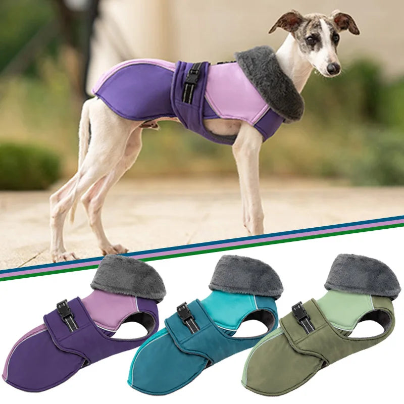 Waterproof Dog Jacket With Harness And Plush Fleece Lining For Warm, Comfortable Walks
