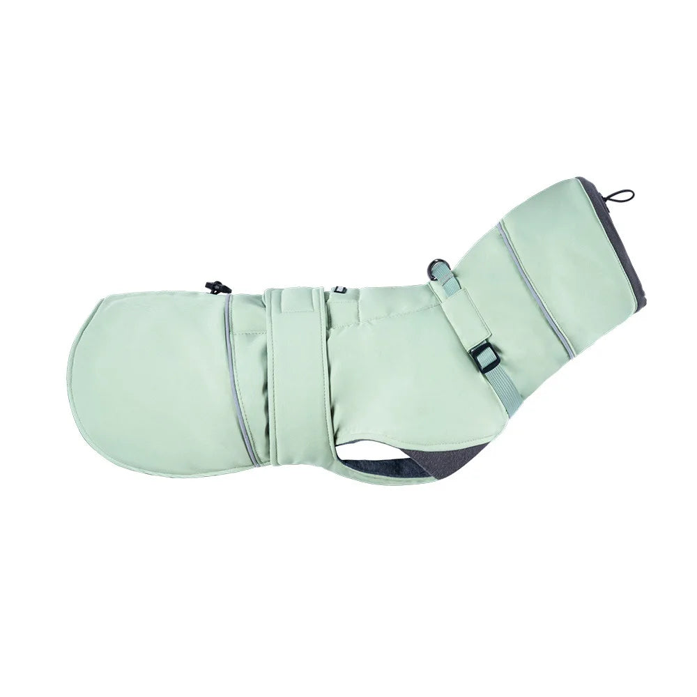 Waterproof Dog Coat With Integrated Harness, High Neck & Reflective Safety Strips