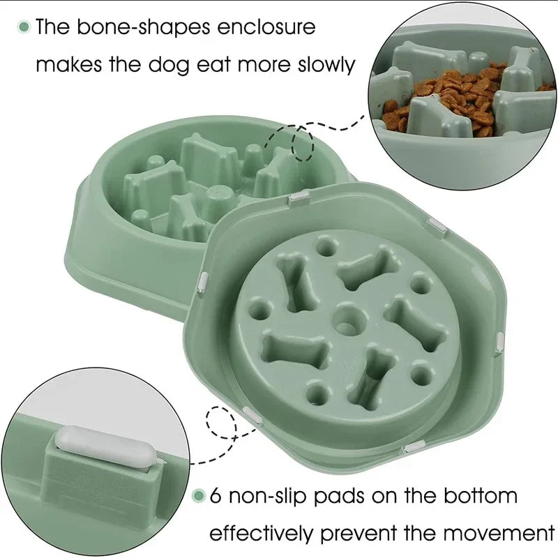 Anti-Choking Slow Feeder Dog Dish With Non-Slip Base – Vet-Recommended Digestive Health Puzzle Feeder