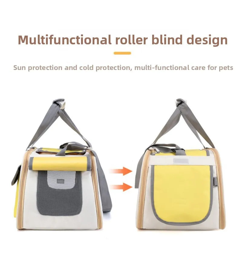 Travel Cat Carrier With Breathable Mesh, Foldable Design & Steel Frame For Safe, Comfortable Travel