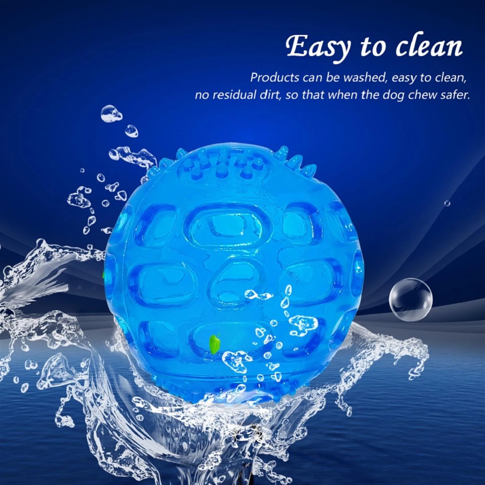 Durable Squeaky Dog Chew Ball With Teeth Cleaning, High Bounce & Floating Toy