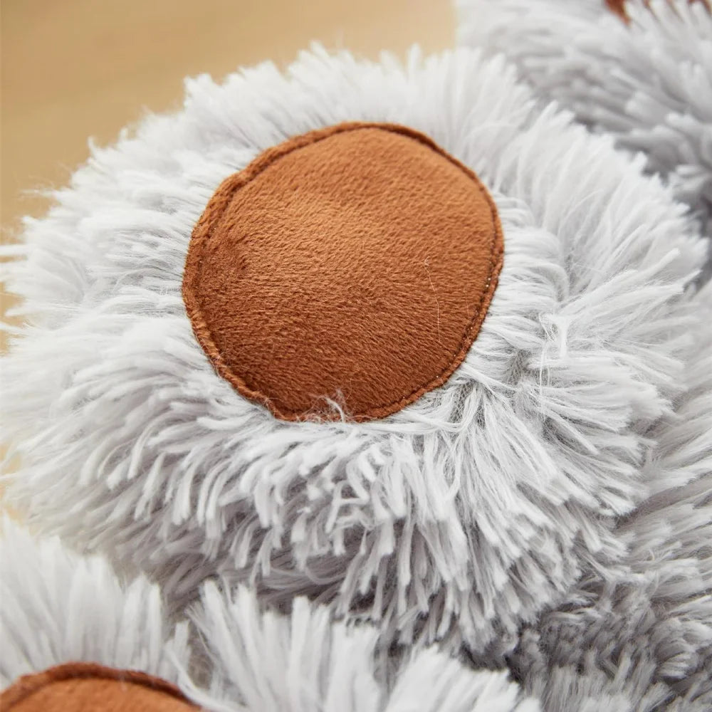 Ultra-Soft Fluffy Plush Dog Bed With Calming Bear Paw Design – Cozy Winter Nest For Pets