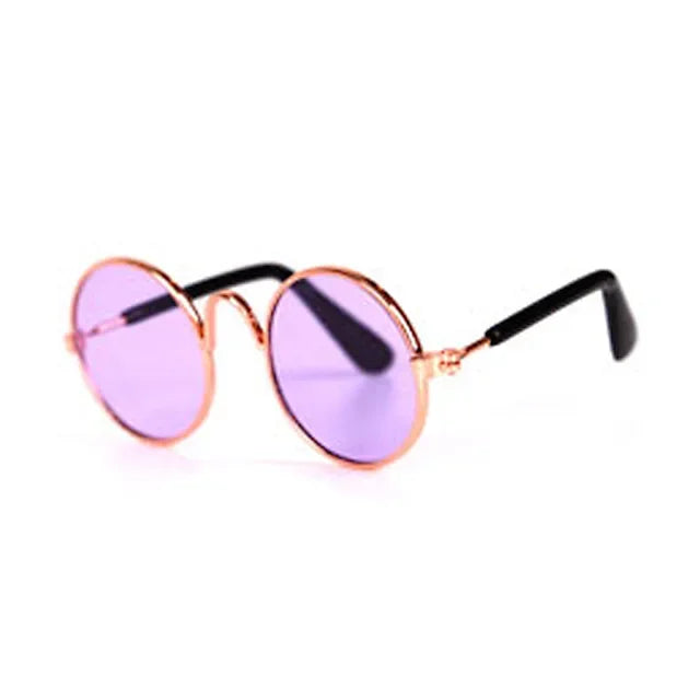 Retro Round Metal Frame Pet Sunglasses For Cats And Small Dogs