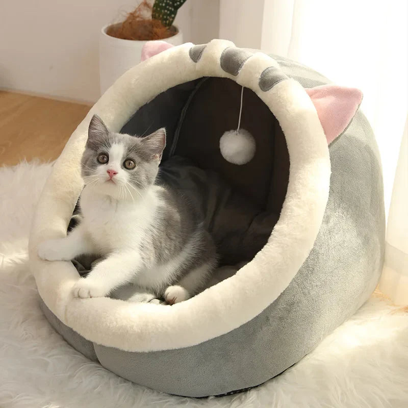 Thermal Insulated Cat Cave With Orthopedic Support And Anxiety-Reducing Design