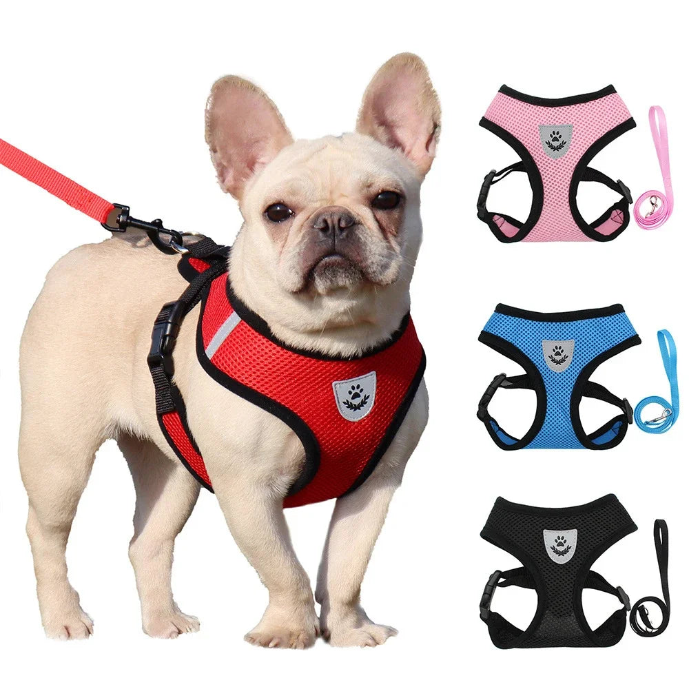 Breathable Soft Mesh Dog Harness For Small Breeds – Choke-Free Reflective Safety Vest