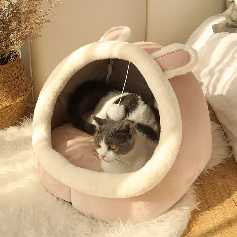 Thermal Insulated Cat Cave With Orthopedic Support And Anxiety-Reducing Design