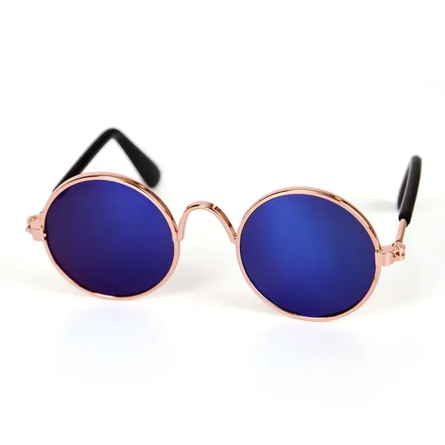 Retro Round Metal Frame Pet Sunglasses For Cats And Small Dogs