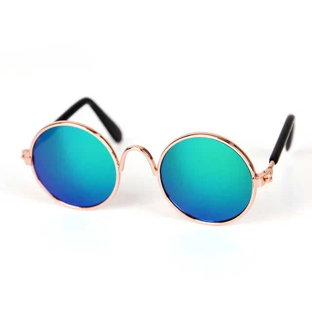Retro Round Metal Frame Pet Sunglasses For Cats And Small Dogs