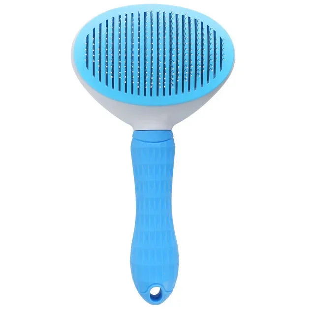 Self-Cleaning Slicker Grooming Brush With One-Click Deshedding And Skin Massage For Pets