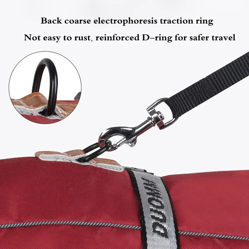 Titan Expedition Waterproof Reflective WInter Coat With Built-in Harness For Large Dogs