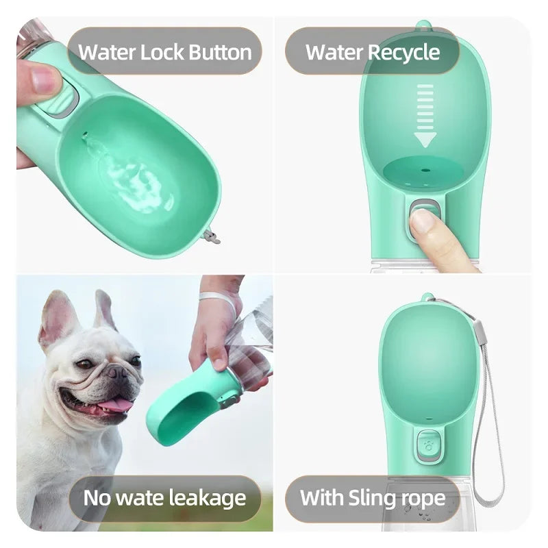 Leak-Proof Portable Dog Water Dispenser With One-Hand Operation Hydration System