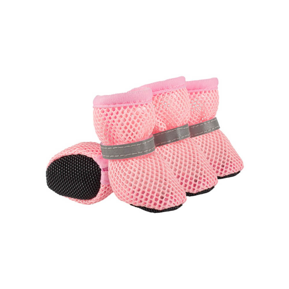 All-Season Breathable Mesh Dog Shoes With Non-Slip Sole And Reflective Straps