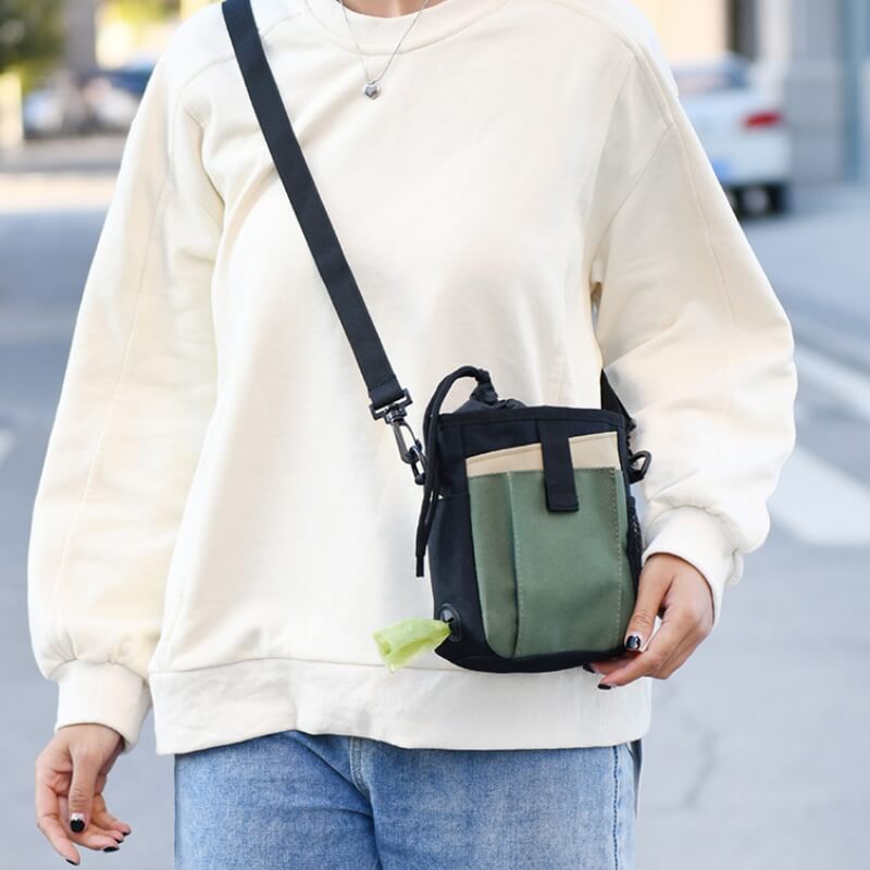 Waterproof Dog Treat Training Bag With Adjustable Strap And Multiple Pockets