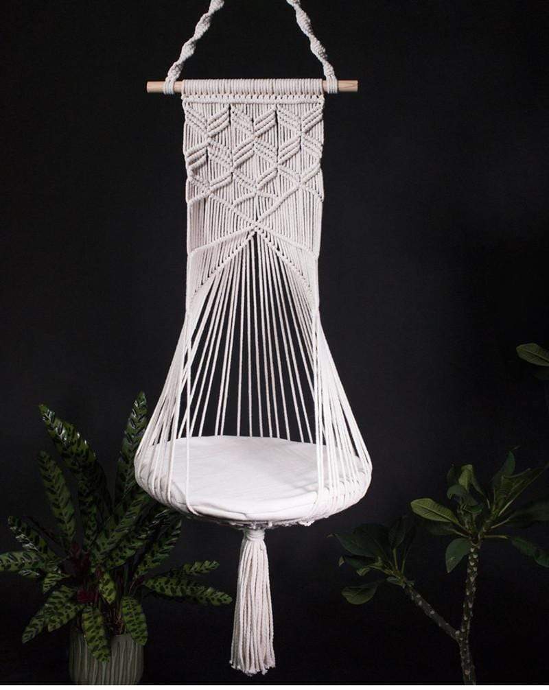 Macrame Wall Hanging Cat Bed – Handcrafted Cozy Cotton Rope Pet Hammock