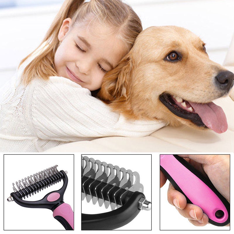 Pet Grooming Brush For Dogs And Cats – Mat Remover And Detangling Tool