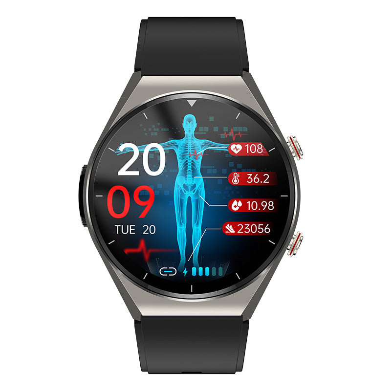 1+1 FREE | One-Touch Smart Health Watch – Blood Sugar, Blood Pressure, EKG, and HRV Monitoring Device