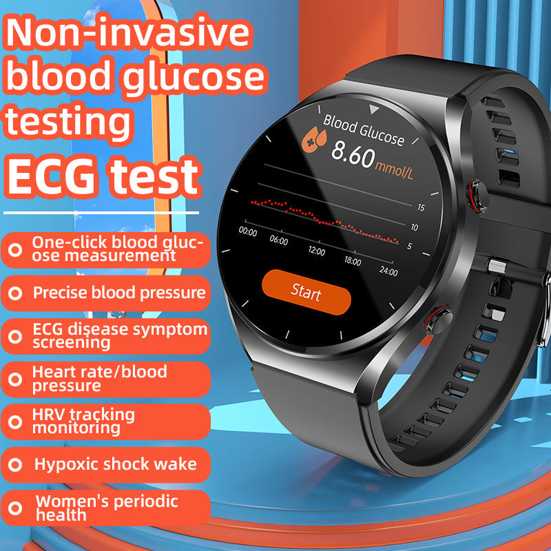 1+1 FREE | One-Touch Smart Health Watch – Blood Sugar, Blood Pressure, EKG, and HRV Monitoring Device