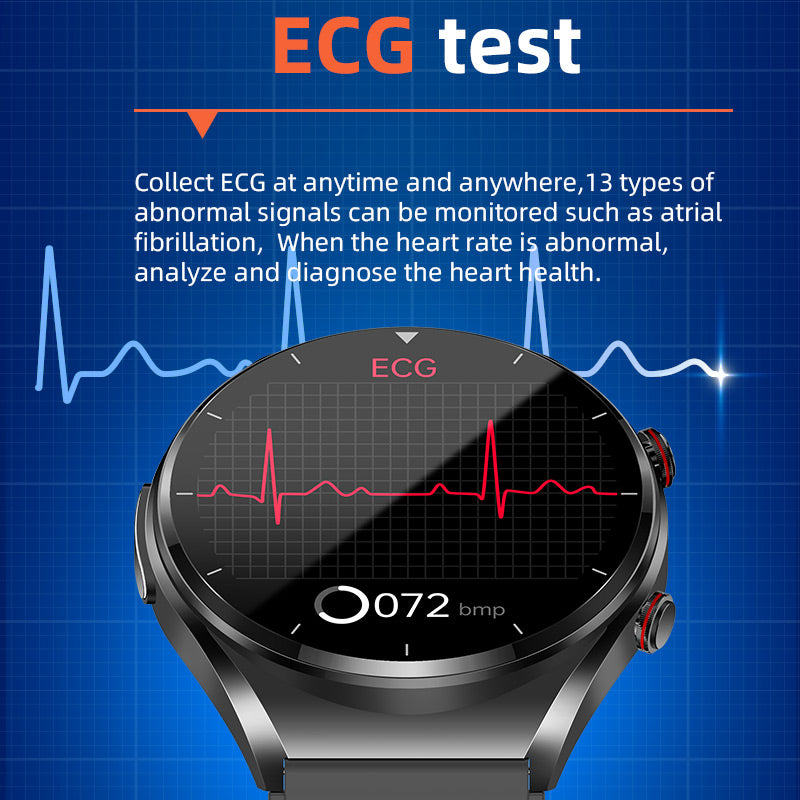 1+1 FREE | One-Touch Smart Health Watch – Blood Sugar, Blood Pressure, EKG, and HRV Monitoring Device