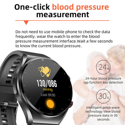1+1 FREE | One-Touch Smart Health Watch – Blood Sugar, Blood Pressure, EKG, and HRV Monitoring Device