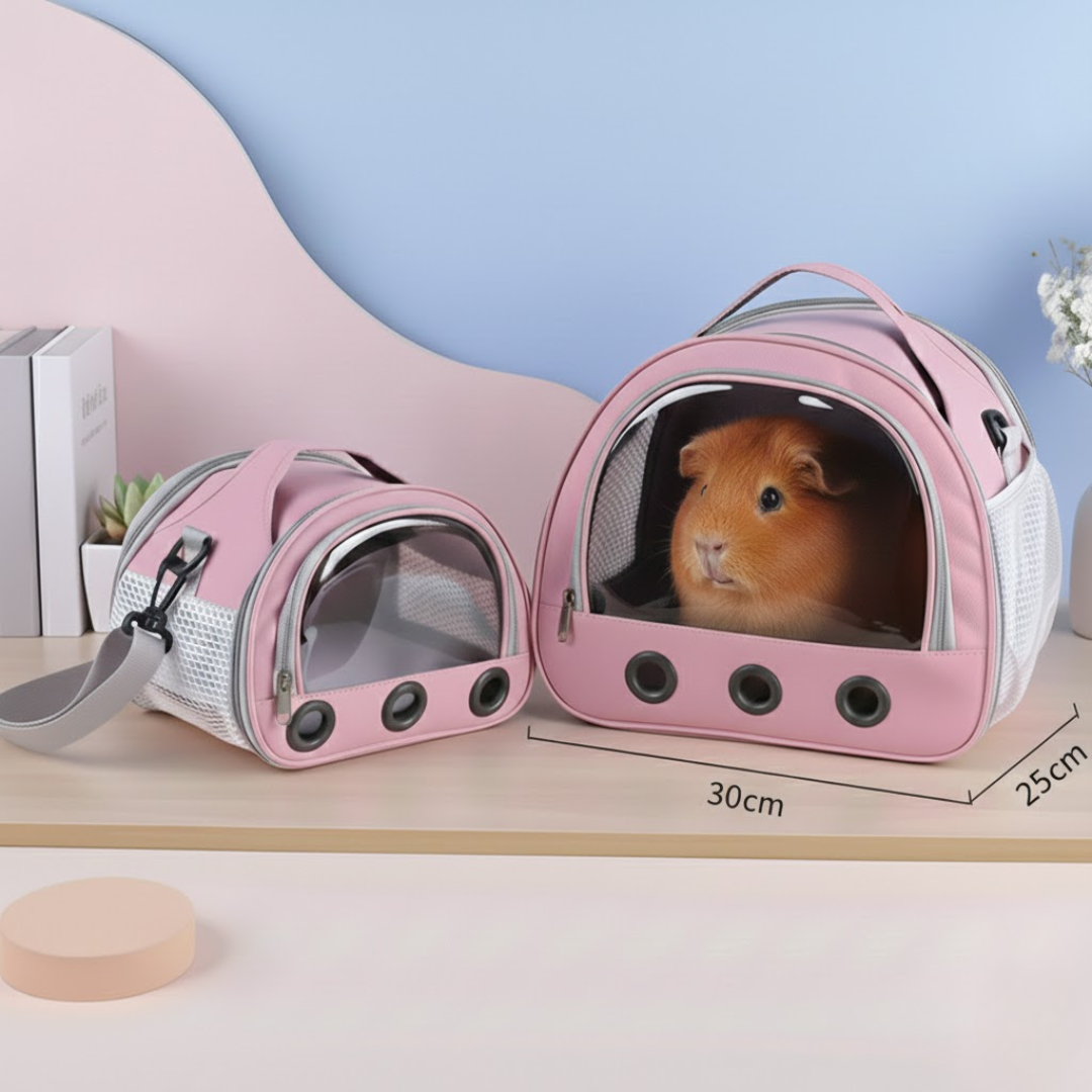 Breathable Mesh Small Animal Carrier With Clear Window For Stress-Free Pet Travel