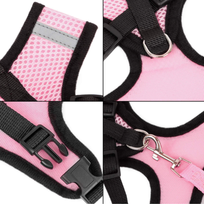 Breathable Soft Mesh Dog Harness For Small Breeds – Choke-Free Reflective Safety Vest