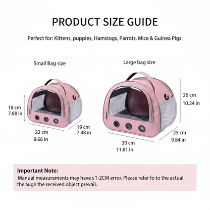 Breathable Mesh Small Animal Carrier With Clear Window For Stress-Free Pet Travel