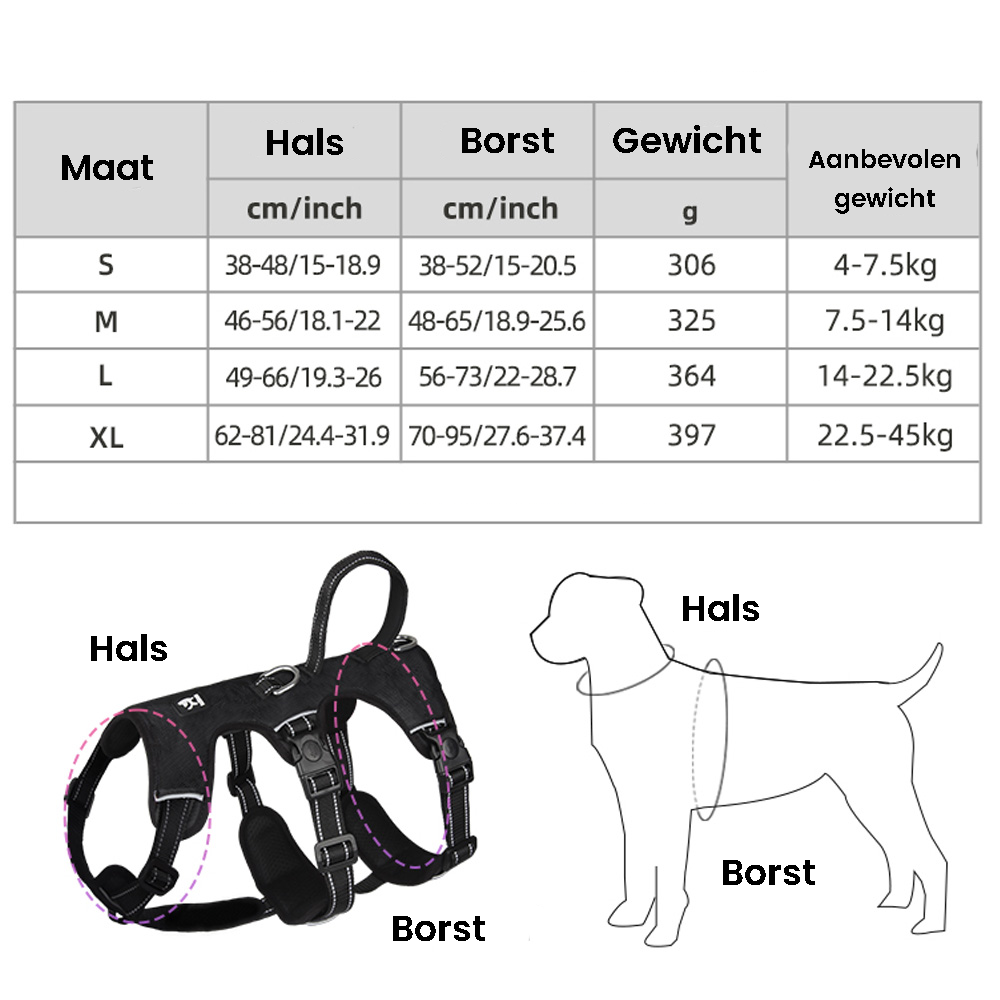 Gripguard Reflective Anti-Pull Dog Harness – Durable Nylon, Escape-Proof Design