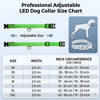 Usb Rechargeable Ultra-Bright Led Dog Collar For Night Safety And Visibility