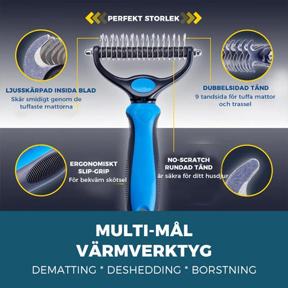 Pet Grooming Brush For Dogs And Cats – Mat Remover And Detangling Tool