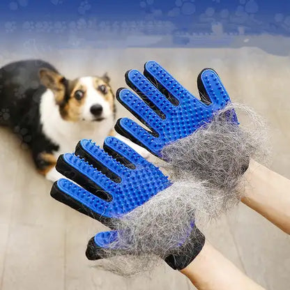 5-Finger Pet Grooming Glove For Deshedding, Gentle Massage, Hair Removal & Bath Scrub