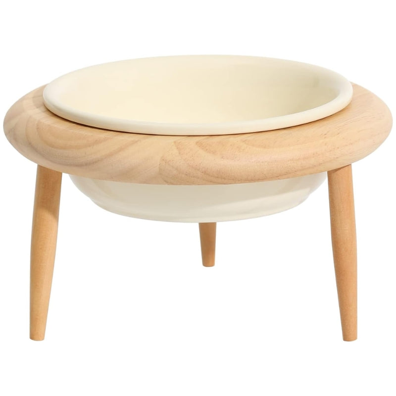 Misha Elevated Ceramic Cat Bowl With Adjustable Wooden Stand