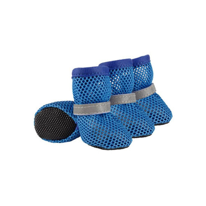 All-Season Breathable Mesh Dog Shoes With Non-Slip Sole And Reflective Straps