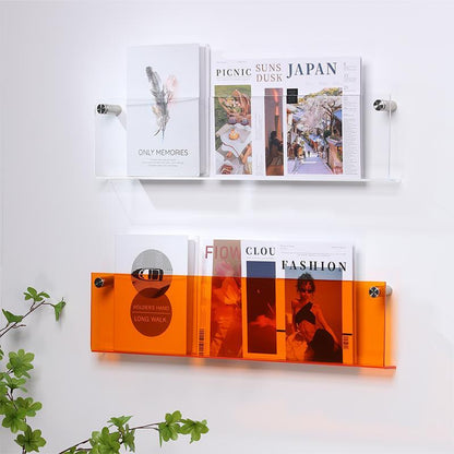 AcrylAura | Modern Eco-Friendly Wall Mounted Magazine Rack for Home Organization