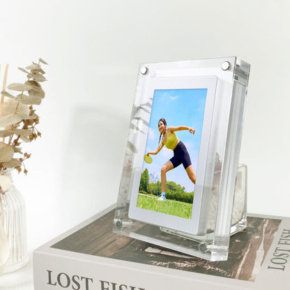 AcrylicGlow | Stylish Modern Digital Photo Frame with Video Playback